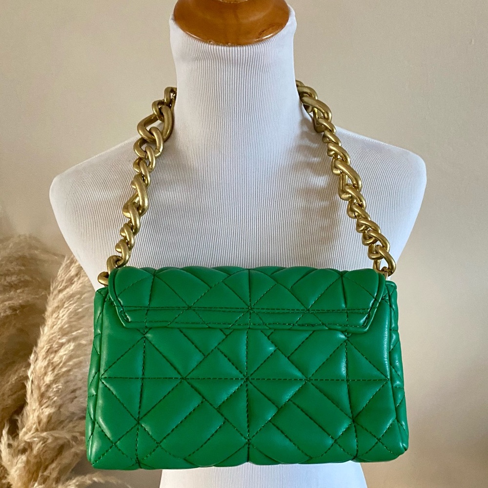 Zara Green Shoulder Bag with Gold Chain Strap (Brand New with no Tags) - Picture 3 of 6